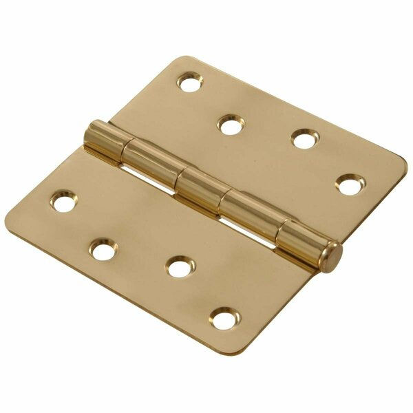 Ornatus Outdoors Carded Round Full Mortise Hinges, Solid & Brite Brass - 0.25 x 4 in. OR3264893